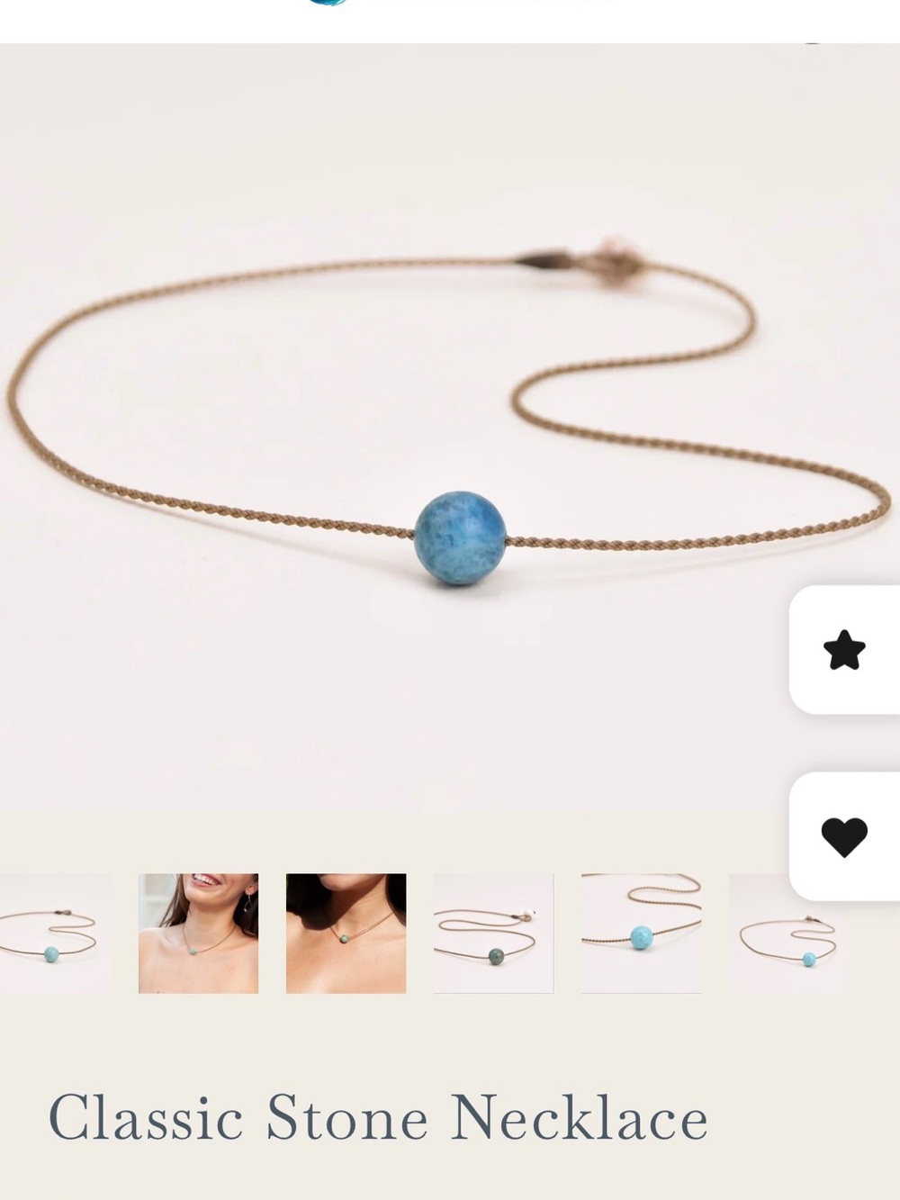 Tula Blue Classic Blue Stone Necklace - Minimal Gold Chain